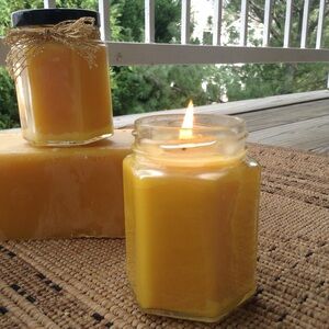 Beeswax Candle. Winter Refresher Beeswax 6 oz Candle. Basil and Lime Scented.